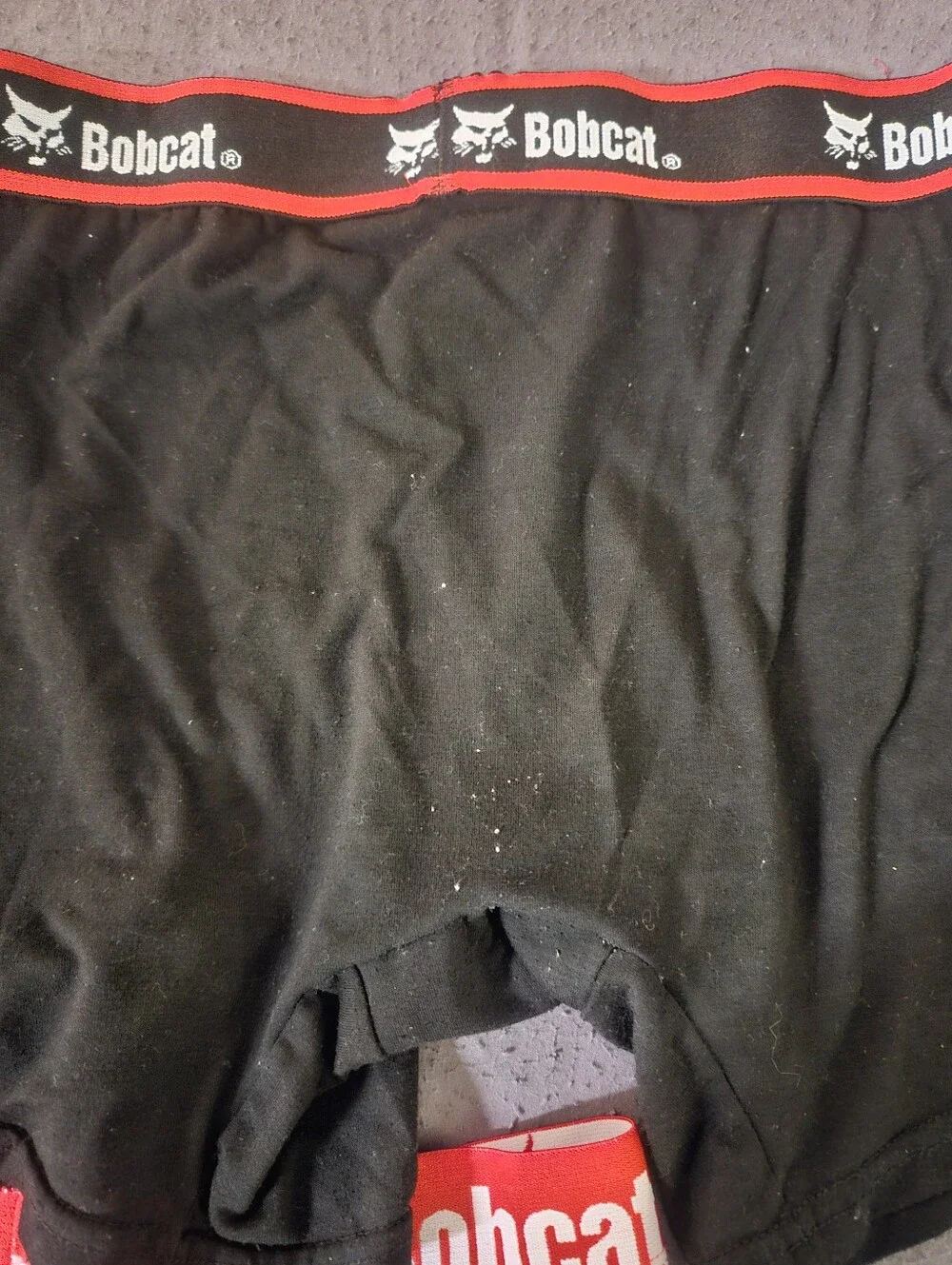 3 Men’s Black Boxer Briefs with Red Logo Waistband Small